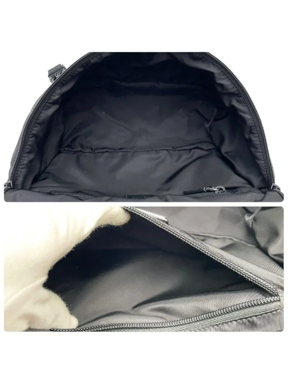 Prada Nylon Leather Padded Quilted Shoulder Bag Black